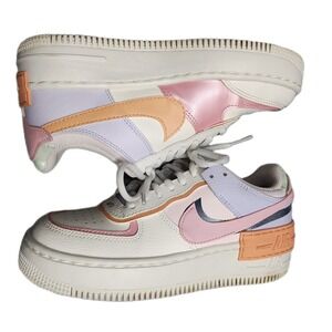 Nike Air Force 1 Low Shadow Platform Sneakers Womens 6 Multi Lace Up CI0919-111